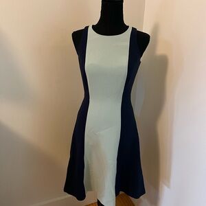 Boden Navy and Light Blue Color Block Midi Dress